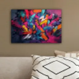 Abstract - Explosie - Neonkleuren canvas 2cm klein -sfeer3