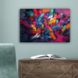 Abstract - Explosie - Neonkleuren canvas 2cm klein -sfeer4