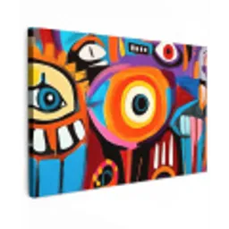 Abstract - Gezicht - Kleurrijk canvas 2cm klein -z3d
