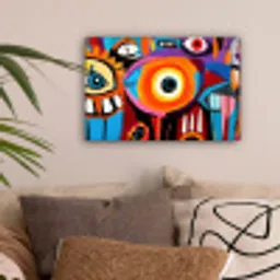 Abstract - Gezicht - Kleurrijk canvas 2cm klein -sfeer1