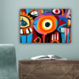 Abstract - Gezicht - Kleurrijk canvas 2cm klein -sfeer4