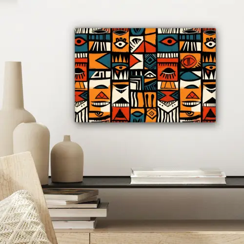 Abstract - Gezichten - Mozaïek canvas 2cm klein -sfeer6
