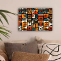 Abstract - Gezichten - Mozaïek canvas 2cm klein -sfeer1