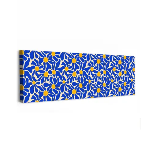 Abstract - Bloem - Blauw canvas 2cm klein 828 -z3d