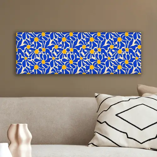 Abstract - Bloem - Blauw canvas 2cm klein 828 -sfeer3