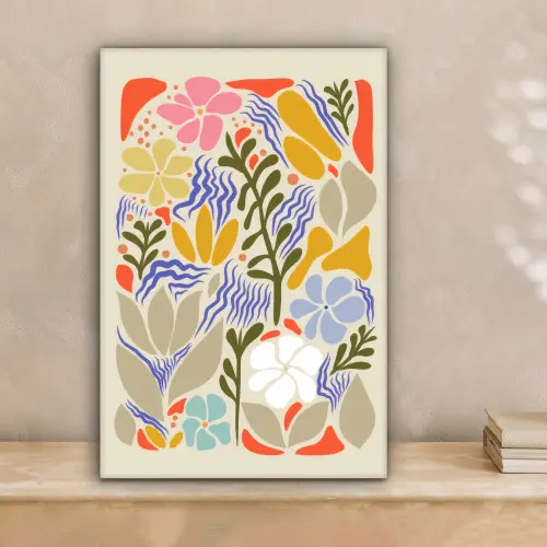 Abstract - Bloemen - Bladeren canvas 2cm klein -sfeer1