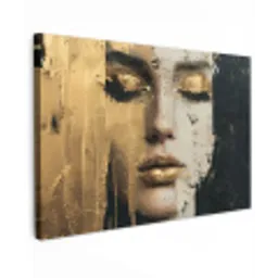 Abstract - Goud - Gezicht - Lippen canvas 2cm klein -z3d