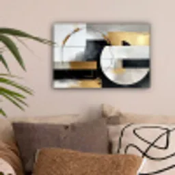 Abstract - Goud - Zilver - Vormen - Aesthetic canvas 2cm klein -sfeer1