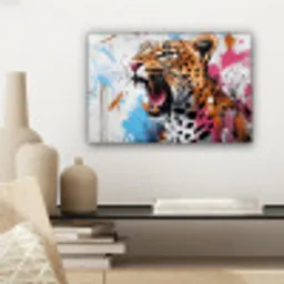 Abstract - Luipaard - Kleurrijk canvas 2cm klein -sfeer6