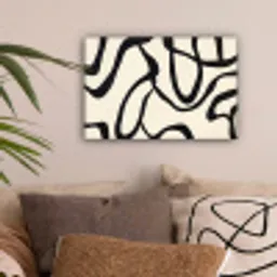 Abstract - Lijnen - Modern - Beige canvas 2cm klein -sfeer1
