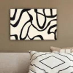 Abstract - Lijnen - Modern - Beige canvas 2cm klein -sfeer3