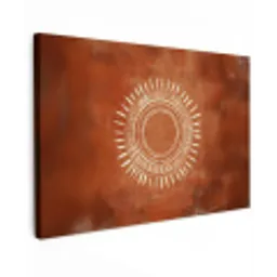 Abstract - Lijnen - Zonnestralen - Roodbruin canvas 2cm klein -z3d