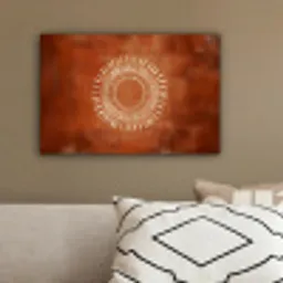 Abstract - Lijnen - Zonnestralen - Roodbruin canvas 2cm klein -sfeer3