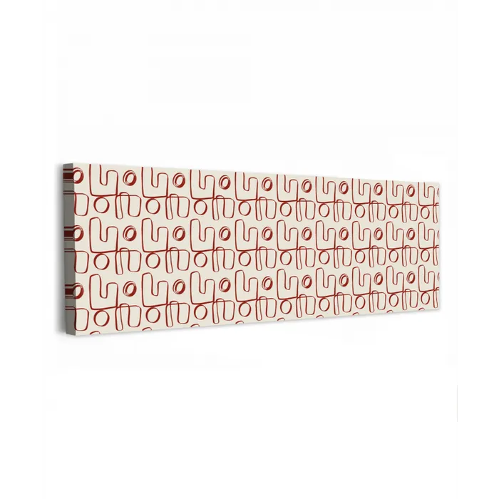 Abstract - Patroon - Beige - Rood canvas 2cm klein 828 -z3d