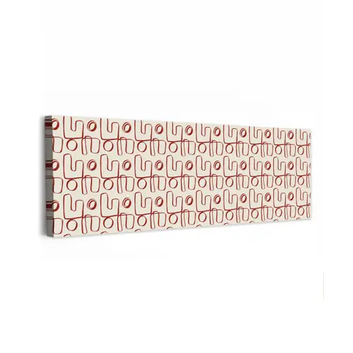 Abstract - Patroon - Beige - Rood canvas 2cm klein 828 -z3d