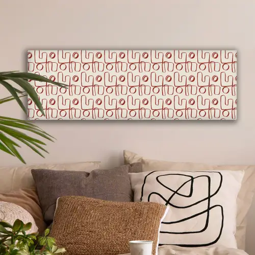 Abstract - Patroon - Beige - Rood canvas 2cm klein 828 -sfeer1