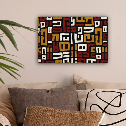 Abstract - Patroon - Rood canvas 2cm klein -sfeer1