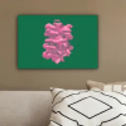 Abstract - Pink - Lijnen - Groen canvas 2cm klein -sfeer3