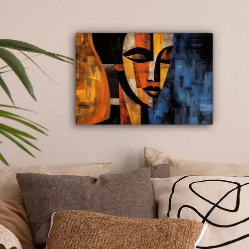 Abstract - Portret - Kleurvakken canvas 2cm klein -sfeer1
