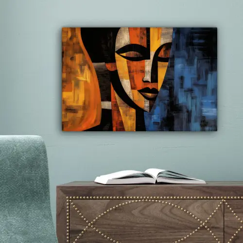 Abstract - Portret - Kleurvakken canvas 2cm klein -sfeer4