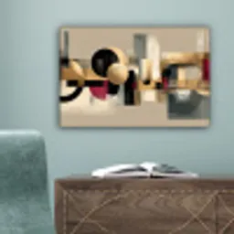 Abstract - Vormen - Beige - Texturen canvas 2cm klein -sfeer4