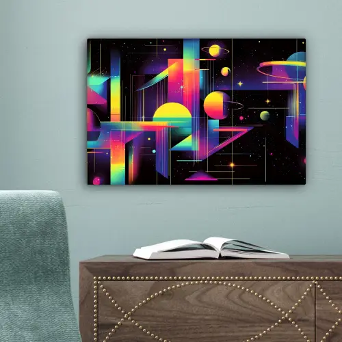 Abstract - Vormen - Kleurrijk - Lijnen canvas 2cm klein -sfeer4