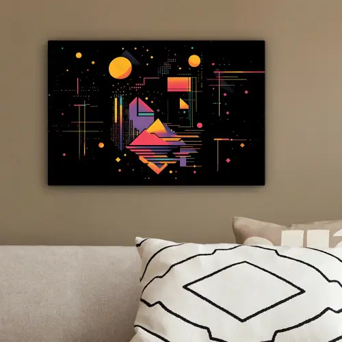 Abstract - Vormen - Lijnen - Kleurrijk canvas 2cm klein -sfeer3
