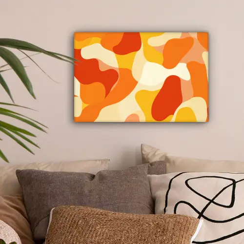 Abstract - Vormen - Oranje canvas 2cm klein -sfeer1