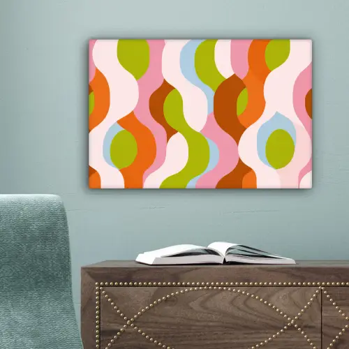 Abstract - Vormen - Roze canvas 2cm klein -sfeer4