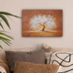 Abstract - Boom - Wit - Bladeren canvas 2cm klein -sfeer1