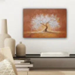 Abstract - Boom - Wit - Bladeren canvas 2cm klein -sfeer6
