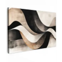 Abstract - Golven - Zwart - Verweerd canvas 2cm klein -z3d