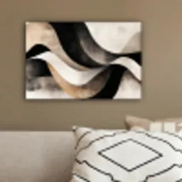 Abstract - Golven - Zwart - Verweerd canvas 2cm klein -sfeer3