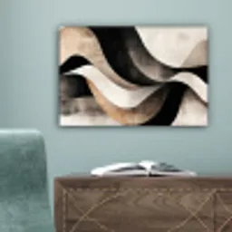 Abstract - Golven - Zwart - Verweerd canvas 2cm klein -sfeer4