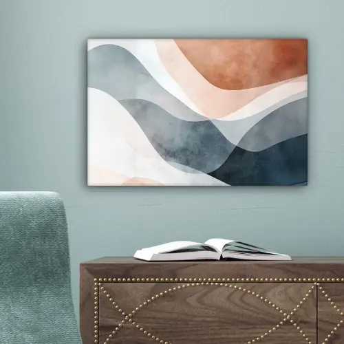 Abstract - Golven - Blauw canvas 2cm klein -sfeer4