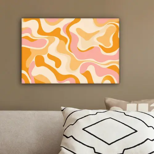 Abstract - Golvend - Oranje canvas 2cm klein -sfeer3