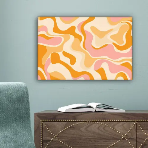 Abstract - Golvend - Oranje canvas 2cm klein -sfeer4