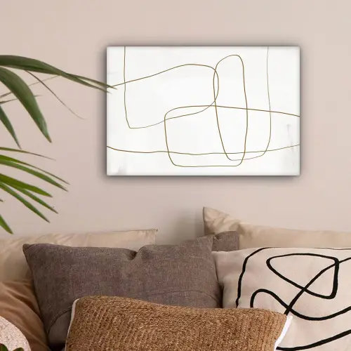 Abstract - Wit - Bruin canvas 2cm klein -sfeer1