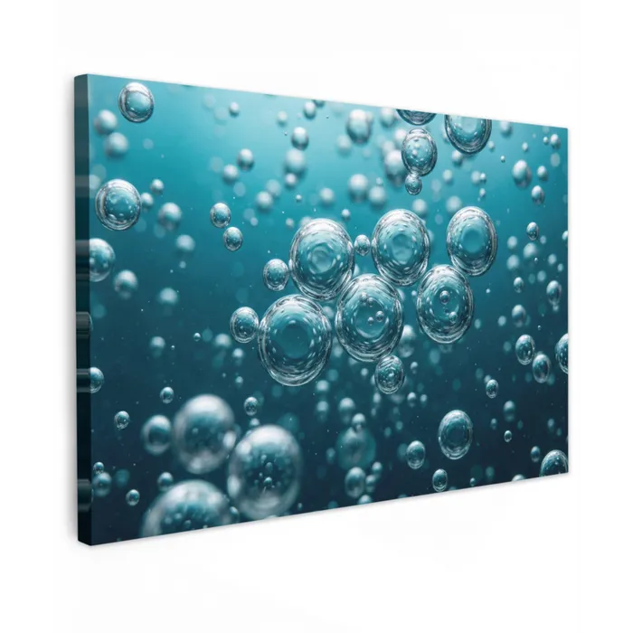 Luchtbellen - Dynamisch - Blauw canvas 2cm klein -z3d