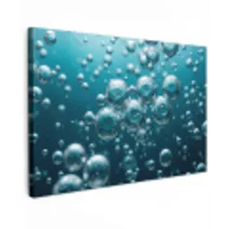 Luchtbellen - Dynamisch - Blauw canvas 2cm klein -z3d