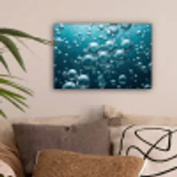 Luchtbellen - Dynamisch - Blauw canvas 2cm klein -sfeer1
