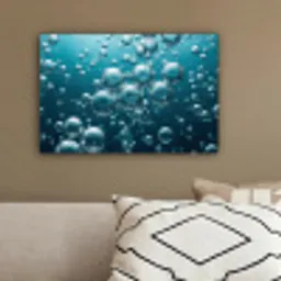 Luchtbellen - Dynamisch - Blauw canvas 2cm klein -sfeer3