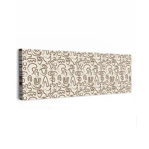 Abstract - Beige - Patroon - Donkerbruin canvas 2cm klein 828 -z3d