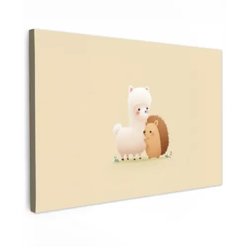 Alpaca - Egel - Bruin - Knuffelen canvas 2cm klein -z3d