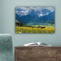 Alpen - Weide - Bergen - Koeien canvas 2cm klein -sfeer4