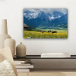 Alpen - Weide - Bergen - Koeien canvas 2cm klein -sfeer6