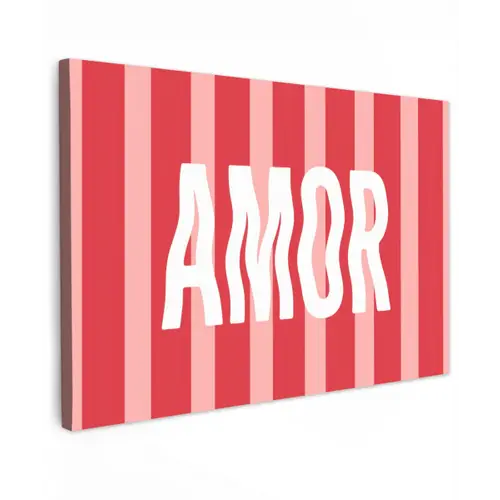 Amor - Strepen - Rood - Roze canvas 2cm klein -z3d