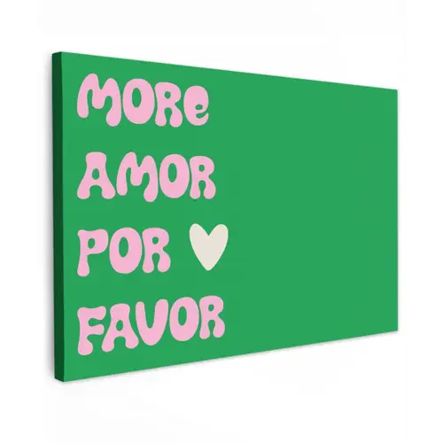 Amor - Valentijn - Groen - Tekst canvas 2cm klein -z3d