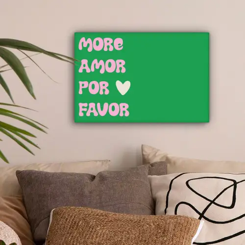 Amor - Valentijn - Groen - Tekst canvas 2cm klein -sfeer1