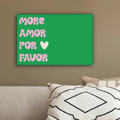 Amor - Valentijn - Groen - Tekst canvas 2cm klein -sfeer3